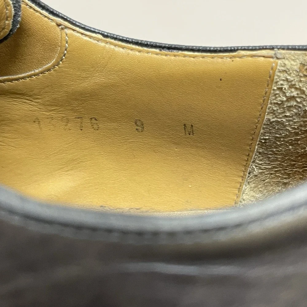 Magnanni Monk Strap Dress Shoes Men 9 M Gray Leather Buckle Brogue Oxford Loafer